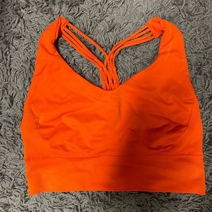 Orange Longline Sports Bra